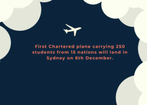 First Chartered plane carrying international student in Australia.